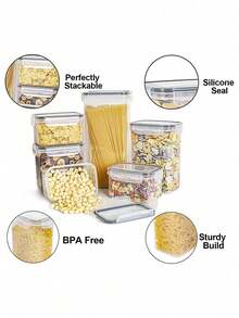 48pcsstorage And Organization,Sealed Food Storage Containers With LIDS - Ideal For Organizing And Storing Grains, Rice, Pasta, Tea, Nuts And Coffee Beans In Kitchen Pantries - Are Dishwasher Friendly And Include Labels And Markers,Vanity