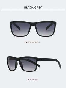 12/6/3 New Summer European And American Style Square Colored Men's Glasses, Perfect For Outdoor Sports Such As Cycling And Fishing, And A Stylish Beach Accessory. - 黑色 - 查看 8