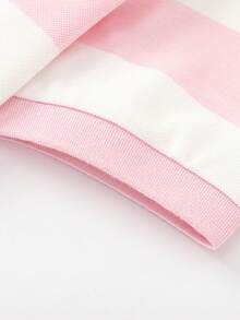 Balabala 女童短袖T恤,少女夏季polo衫,休闲上衣,透气抗菌 - 紅白色調 - 查看 9