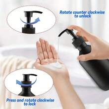 1/2 Pcs,Matte Black PET Soap Dispenser Soap Dispenser,Countertop Lotion Bottle With Pump,Bathroom Lotion Liquid Soap Dispenser,Hand Soap Container,Bathroom Countertop Pump Dispenser,Refillable Shampoo Shower Gel Conditioner Empty Bottle,Bathroom Accessories, Back To School