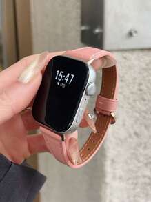 1pc Women Leather Band With Horseshoe Buckle, Compatible With Huawei Watch Fit 1 / Fit 2 / Fit 3 Smartwatch Straps