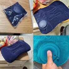 便携式充气旅行颈枕、腰枕、可折叠旅行必需品配件、提供腰部和颈部支撑、适合久坐人群、露营、旅行帐篷、户外商务旅行、办公室午睡、飞机、火车车厢、学习、驾驶旅行配件假期暑假返校旅行枕颈包用于学校学校配件学校用品