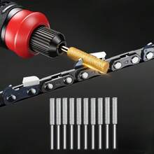 10pcs Diamond Saw Blade Sharpener Set, With Titanium Coated Alumina Grinding Drill Bits, Rotary Tool Burr Stone Suitable For Chainsaw, Jade, Glass, Metal, Wood Sharpening - Non-Electric Power Mode