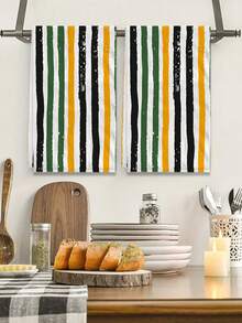 Set de 2 toallas de mano con patrón geométrico ultrasuaves, trapo de cocina tejido de poliéster ultrablandos, decoración de granja moderna, regalos para vecinos, artículos de limpieza, toallas de cocina