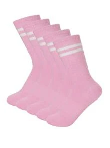 1/5/6/10/12 Pairs Solid Color Elastic Bottom Unisex Outdoor Sports Riding Running Mid-Calf Socks
