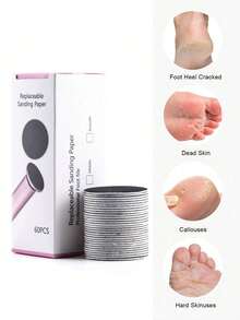 60Pcs/Box Replacement Roller Sheet For Foot Care Tool, Head Electronic Pedicure Foot File Hard Skin Remover Refills,Universal Extra Coarse Replacement Roller Refill Heads Electronic Perfect Foot File Electric Callus Remover Accessories