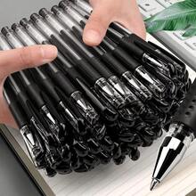 6支/套中性0.5毫米子弹头/针头圆珠笔，黑色，水性墨水，适合学生、考试、办公使用 - 黑色 - 查看 1