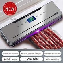 NetHong Automatic Vacuum Sealer Sealing Machine Dry Moist Built-In Cutter + 30 Food Bags - Silver - View 1