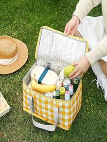 大容量户外野餐包，露营徒步午餐盒，格子手提包，旅行保温包，便当午餐包，保温食品储存袋，果蔬袋，露营配件，野餐收纳，露营装备，耐用防水，方便携带，适合外卖，户外收纳，通勤，营地厨房用具，旅行收纳，家庭娱乐，户外活动，保温，男士礼物，女士礼物，个性化礼物，露营装备，露营必备 - 彩色 - 查看 3