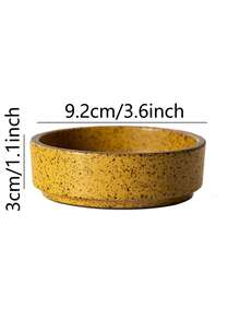 1pc Vintage Ceramic Round Sauce Dish, Hotpot Condiment Bowl, Small Appetizer Dipping Plate, Creative Retro Style, Rustic Pottery, Soy Sauce Vinegar Dish, Home Decor, Kitchenware, Color Matching, Creative Plating, Food Photography, Lifestyle Christmas Gift,School Supplies - Multicolor - View 22