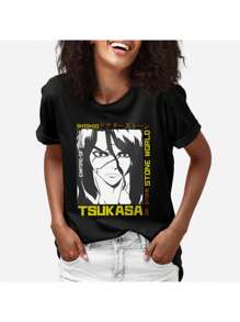 Dr Stone T-Shirt Science Chemistry Manga Anime Geek Unisex Male Female 100% Cotton Top Premium Streetwear New Release Immediate Shipping Various Colors!! Plus Size - Black - View 2