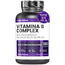 Vitastrong High Strength Vitamin B Complex – 180 Tablets With Biotin, Thiamine B1, Riboflavin B2, Niacin B3, B5, B6, B12 And Folic Acid - Others - View 1