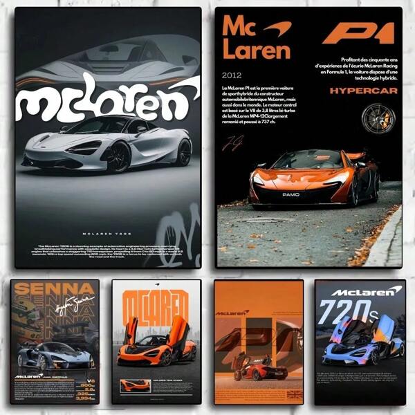 1pc /3pcsWall Arts Posters Optional Frame Modern Supercar M-McLarens Poster HD Art Sticky Wall Waterproof Home Living Room Bedroom Bar Aesthetic Decoration