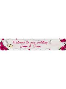 1pc Custom Personalized "Welcome To Our Wedding" Floral Backdrop, Party Scene Decoration Prop Banner
