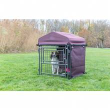 Dog Kennel Sunshade, All-Weather Side Panel, Fits 2.5x2.5x3-FT Kennel, Burgundy - 酒紅色 - 查看 1
