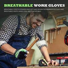 HANDLANDY Framer Work Gloves Open-Finger Carpenters Gloves, Fingerless Gaming Gloves For Tactical Shooting, Airsoft, Hunting, Police Work And Hiking - Green - View 6