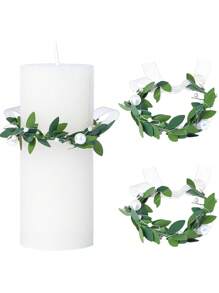 1 pieza Guardagotas de vela de comunión, anillos de vela Pequeñas coronas artificiales Guardagotas para velas, coronas decorativas de 4-5 cm de diámetro Coronas de vela decorativas para comunión, y bodas, anillos de vela coronas