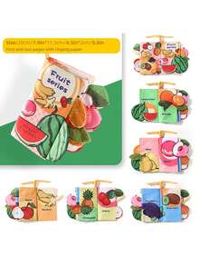 Libros de tela a prueba de roturas con temática Montessori para bebés y niños pequeños, libro de tela cognitivo de 6 páginas para educación de la primera infancia, libro de aprendizaje interactivo lavable, regalo de Navidad para niños, libros para bebés, libros, juguetes para bebés - Multicolor - Ver 14