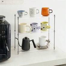 1PC Transparent Acrylic Desktop Display Rack, Multi-Functional Adjustable Acrylic Storage Display Rack, Desktop Cup Storage Rack, Bathroom Dresser Cosmetics Perfume Rack, Home Decoration Display Rack - Clear - View 6