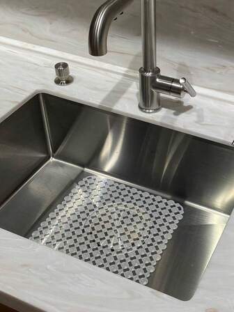 1/2 件厨房水槽保护垫、快速排水垫保护垫、厨房水槽底部保护垫、用于水槽保护的网状水槽洗碗机、防滑垫水槽、用于碗碟和玻璃器皿的碗碟干燥垫