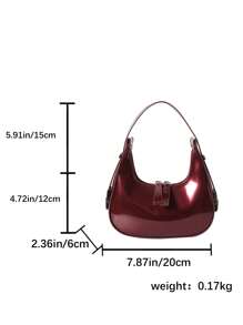 Women's Unique Design Crescent Moon Handbag, Small Underarm Shoulder Mirror Bag, & Versatile