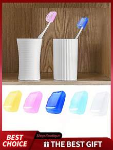 10 件装牙刷头保护套，便携式牙刷盒 - 旅行牙刷头保护套，紧凑型牙刷架，透明牙刷旅行盒浴室装饰秋季装饰返校 - 彩色 - 查看 8