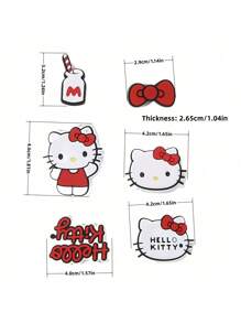 Sanrio ديكور حذاء (6 قطع/12 قطعة) - مناسب للرجال/النساء من سانريو هالو كيتي , الاسطول وأنيق قابل للفصل ، مناسب لارتداء الكلوغز والصنادل في الربيع والصيف