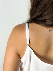 Women's Tank Top With Adjustable Straps Basic Crepe Strappy Top - trắng - Xem 5