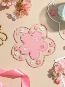 1/2/4pcs Cherry Blossom Silicone Cup Coaster PVC Dining Table Mat Heat Insulation Pad Bowl Pad