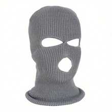 3 Holes Ski Warm Hat Unisex Motorcycle Cycling Skiing Breathable Cap Balaclava Full Face Mask Outdoor Windproof Knit Winter Hat