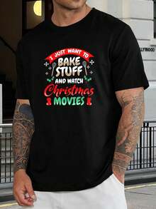 Camiseta de Navidad con divertida frase sobre repostería - Regalo festivo para reposteros. Camiseta suave de mezcla de algodón para mamá, papá y mujeres - Negro - Ver 1