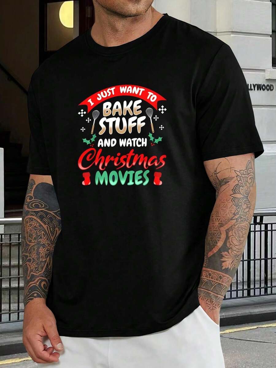 Camiseta de Navidad con divertida frase sobre repostería - Regalo festivo para reposteros. Camiseta suave de mezcla de algodón para mamá, papá y mujeres - Negro - Ver 1