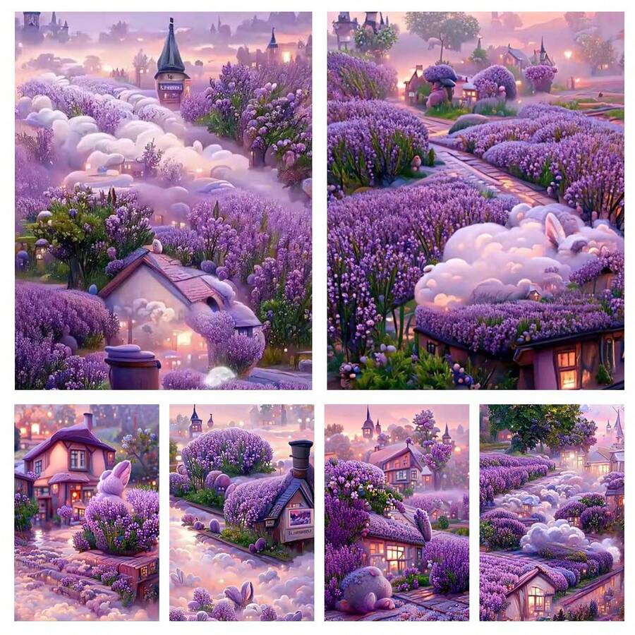 3pcs Modern Lavender Home Wall Arts Canvas Posters, High Definition Printing Optional Frame, Home Decoration Hanging Paintings For Living Room, Bedroom, And Dining Room - Purple - View 1