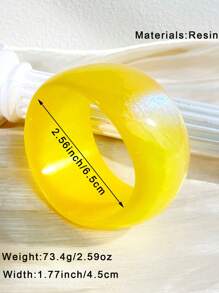 1 pieza Brazalete de mujer de material de resina de color brillante