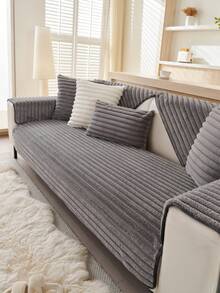 1件装四季加厚保暖沙发垫套，现代简约防滑沙发座垫，防尘可水洗沙发套，深灰色时尚柔软防褪色宠物友好型沙发套，可调节，适用于转角沙发、卧室、办公室、客厅家具 - 深灰色 - 查看 5