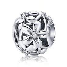 WOSTU 1pc 925 Sterling Silver Metal Round Bead Scroll Pattern Pendant, Anti-Oxidation Jewelry For Women, Compatible With Original Bracelet DIY - Silver - View 14