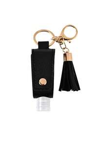 1pc Leather Material No-Rinse Hand Sanitizer Holder, Keychain No-Rinse Hand Sanitizer Holder, Portable Travel No-Rinse Hand Sanitizer Holder With Clip, Travel Essential, Back To School Supplies - Multicolor - View 13