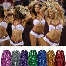 1/2pcs Cheerleading Team Holding Fluffy Ball Ribbon,Dance Performance Props, Square Dance Games Props, For Football, Basketball, Football And Sports Performances, Team Sports, Dance And Cheer Cheer Props