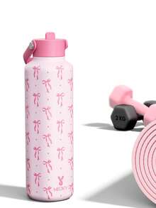 24oz Insulated Water Bottle With Dual Straw Lid, 24 Hours Cold Retention, Leak-Proof, Stainless Steel Vacuum Insulated Coffee Tumbler, Travel Mug, Double Wall Stainless Steel Sports Water Bottle, Suitable For Sports, Gym, Travel And School - Pink - View 10