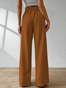 ADD WOMEN'S FASHION - AS1248 Women's Pantaloons, Elastic Waistband, Tailored, Casual, High Waist, Bell Bottom, Casual, Formal, Delicate, Light, Belt, Comfortable, Stylish, Fashion, Glamorous, , National Shipping - 橘色 - 查看 2