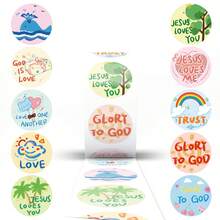500 Buah Stiker Alkitab Kartun, Stiker Ayat Alkitab, Stiker Estetik, Stiker Kristen, Stiker Inspiratif, Stiker Warna-warni, Stiker Vinyl Tahan Air untuk Botol Minum, Komputer, Laptop, Ponsel, Koper, Notebook, Kulkas - MultiWarna - View 6