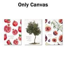 Bộ 3 tấm áp phích nghệ thuật treo tường bằng vải canvas không khung, áp phích in hình quả lựu và cây ô liu Hồi giáo, phong cách nghệ thuật màu nước cổ điển, thích hợp cho phòng khách, nhà bếp, quà tặng áp phích nghệ thuật trang trí tường lý tưởng cho nhà - Nhiều màu - Xem 13