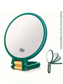 1PC Professional 30X Magnification Vanity Mirror | 360° Adjustable Handle & Foldable Base | Dual-Sided Travel Compact For Precision Makeup