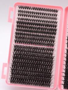 800pcs D-Curl Fluffy False Eyelashes | 50D+60D Dual Curved Cluster, 800pcs Low-Allergy Silk Lashes | 8-16mm Customizable Length, Beginner-Friendly DIY Kit | Reusable 50+ Times, Suitable For Wedding/Party/Evening Makeup | 100% Vegan 0.05mm Lightweight & Fluffy Set - D - View 7