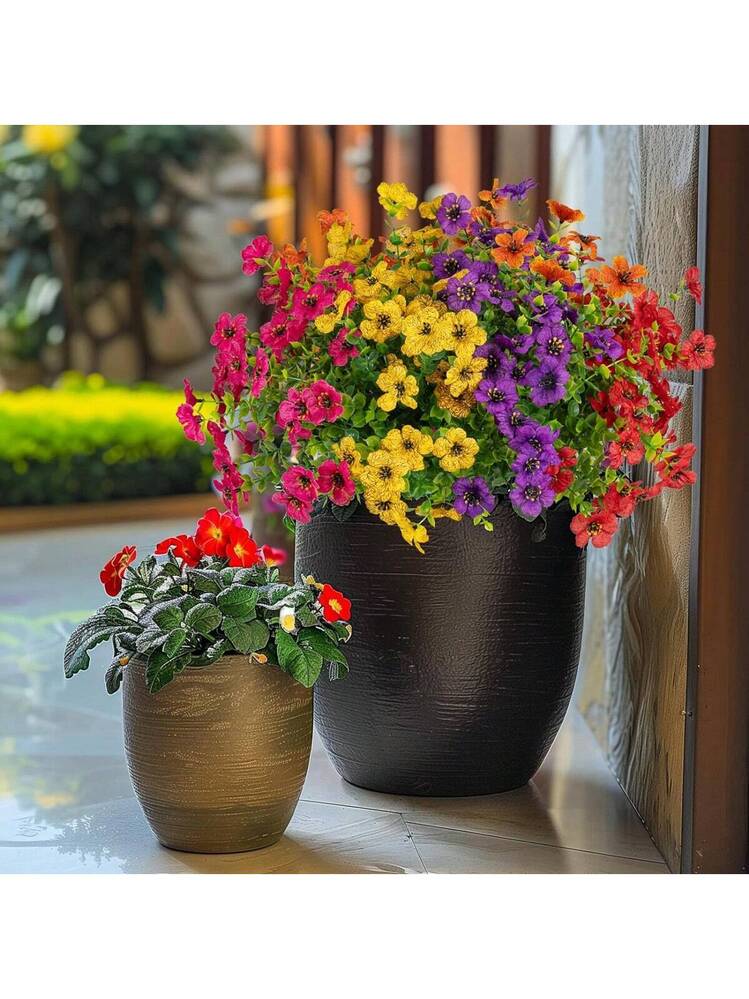UV-bestendige kunstbloemen - 12 zijde-look madelief-bundels