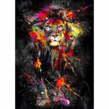 1pc Wall Arts Posters Optional Frame Animals Abstract Colorful Lion Animal Canvas Painting Graffiti Wall Art Picture Artwork Modern Posters And Prints Home Decor