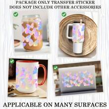 3 Stück bunte Schmetterlingsmuster Design UV DTF Tassen Umwicklungen Abziehbilder Transferdruck wasserdicht selbstklebende Aufkleber für Tasse Wasserflasche, DTF Transferaufkleber für 16 Unzen Glasverpackung, 3D Kristallaufkleber wasserdicht und kratzfest, DIY Umwicklungsübertragungsaufkleber Mode Frauen Aufkleber DIY Handwerke-Hohe Qualität (11x24cm) 4,3inx9,4in