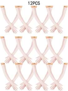 D EXCEED 1/12 Pair Women's Halloween Gift 50s Long Stretch Opera Party Gloves - 1920s Flapper Gatsby Costume Accessories Velvet Tea Party Elbow Gloves Bridal Evening Dress Halloween Party Gift Mother Day Gift