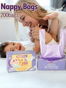 100pcs/200pcs Per Box Baby Diaper Disposal Bags, Easy To Handle Babies' Diaper - Multicolor - View 1