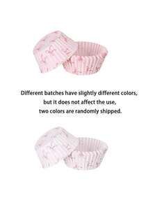 50/100pcs Pink Bow Cupcake Liners, Baking Muffin Paper Cups, Pink Theme Party Cake Baking Cups, Mother's Day Cake Cups, Valentine's Day Cake Cups, Japanese Mochi Paper Cups - Pink - View 7